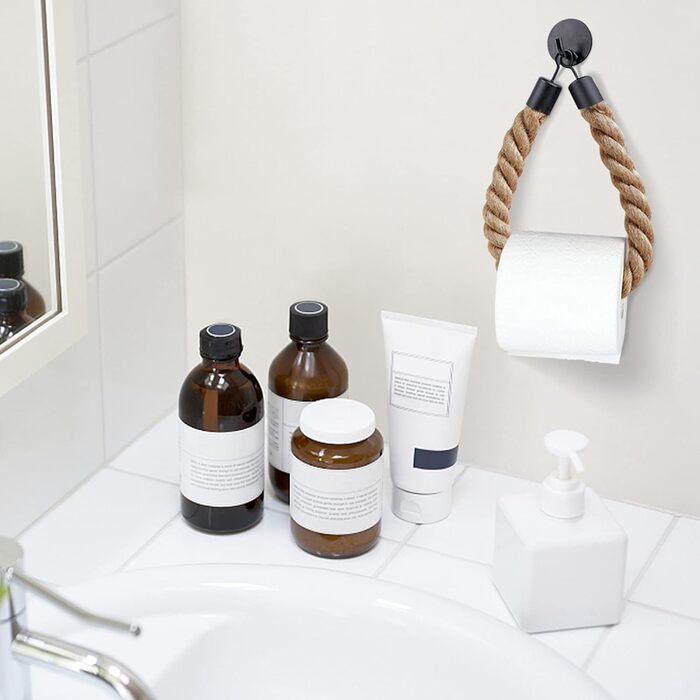 Тримач для туалетного рулону без свердління, вінтажний, самоклеючий шнур, тримач для туалетного рулону, тримач для рушників, трима