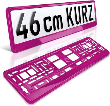 Тримач номерного знака короткий 46 см FUCHSIA Рожевий Глянець для коротких номерних знаків Вініловий вигляд пурпурно-рожевий Тримач номерного знака 460 х 110 мм, 2