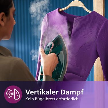 Парова праска Philips серії Azur 8000 - безперервна подача пари 70 г/хв, турбопароутворення 240 г, потужність 3000 Вт, технологія