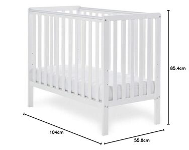 Дитяче ліжечко Obaby Bantam Space Saver, біле 40,9 Д х 22 Ш х 33,6 В см