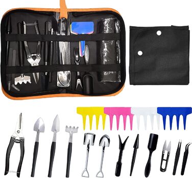 Набір інструментів для бонсай та сукулентів, 30 предметів комплект для початківців, включаючи килимок для пересадки, чохол з PU-шкіри та секатор для бонсай. Ідеальний подарунок для жінок та любителів рослин.