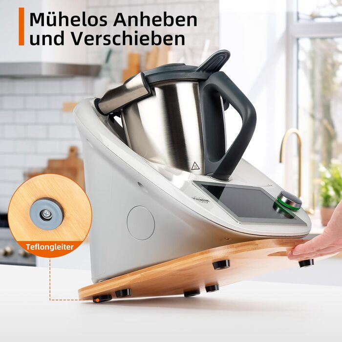 Розсувна дошка Cinnani для Thermomix TM6 TM5, дошка для Thermomix TM6 і TM5, ролетна дошка з бамбукового дерева, слайдер для аксесуарів Thermomix TM6 TM5 Pad Board - переміщення без зусиль