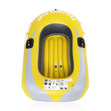 Надувний каяк, ПВХ 1-місний весловий каное на повітряній основі, для риболовлі, дайвінгу, дрейфу, надувний рибальський човен, для легкого веслування, з подвійним клапаном