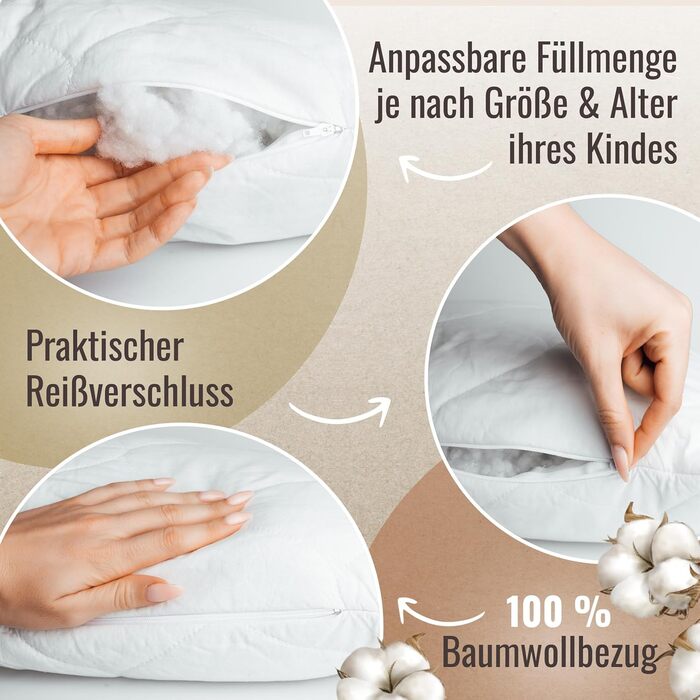 Дитяча подушка Melibr від 2 років - дитяча подушка преміум-класу, комфортна дитяча подушка 40x60 для спокійних ночей з KO Tex - ди