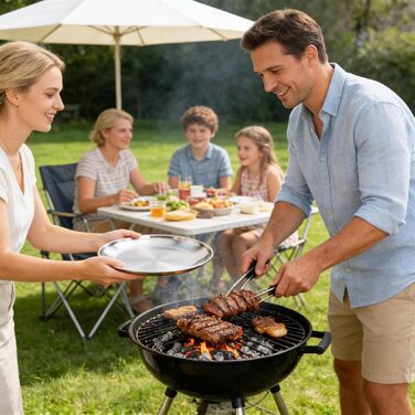 Набір з 4 сталевих тарілок, Ø20/30 см, круглий посуд з нержавіючої сталі, для барбекю, овальна страва, тарілка для мяса, тарілка для рису, сріблясті сталеві тарілки для кемпінгу, пікніка, кухні, BBQ, вечірок