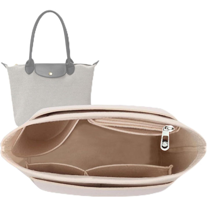 Фетровий органайзер для сумок Lckaey, великий, Y012-beige-L L/11.4*7.3*8.86in Beige