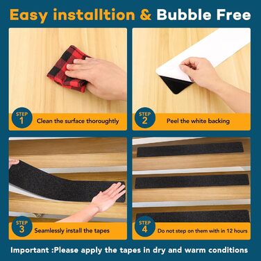 См, попередньо нарізана, зернистість 80, міцний клей, нековзка, самоклеюча стрічка для сходів, терас, сходинок 1 4 дюйма * 30 дюймів, 20 шт., 10,2