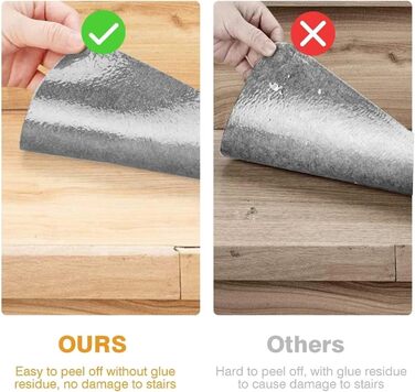 Сходинки 7/14 шт. 45x20 см Килимок для сходів Протиковзкі сходинки Підлога для сходів Самоклеюча підкладка для сходів Липка підкладка Килими Килимове вирізання своїми руками для захисту сходів (темно-сірий, 7 шт. 45x20 см) 7 шт. 45x20 см темно-сірий