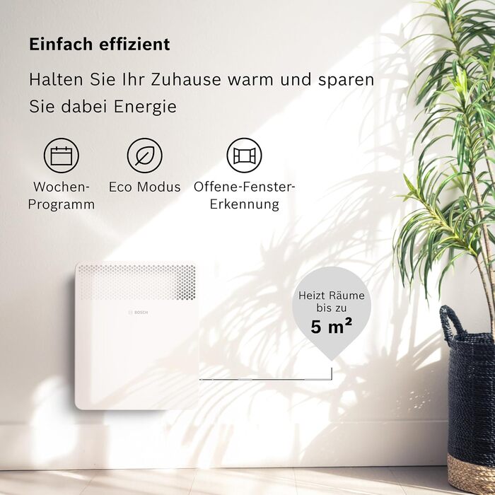 Електричний конвектор для приміщень площею до 5 м - Індивідуальне регулювання - Зі світлодіодним дисплеєм, захистом від перегріву та блокуванням від дітей - Легке встановлення - 500 Вт, 4000-5 -