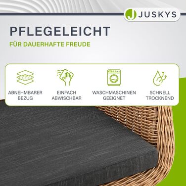 Плетене крісло з ротанга Juskys Cody Set з 4 шт. з подушками - Ротангові крісла для внутрішнього та зовнішнього використання - Плетене крісло з навантаженням до 100 кг - Плетені крісла Modern - Натуральні крісла