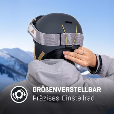 Лижний шолом ALPINA CARNIA для жінок та чоловіків легкий лижний та сноубордичний шолом, чорний Prosecco, розміри 55-59