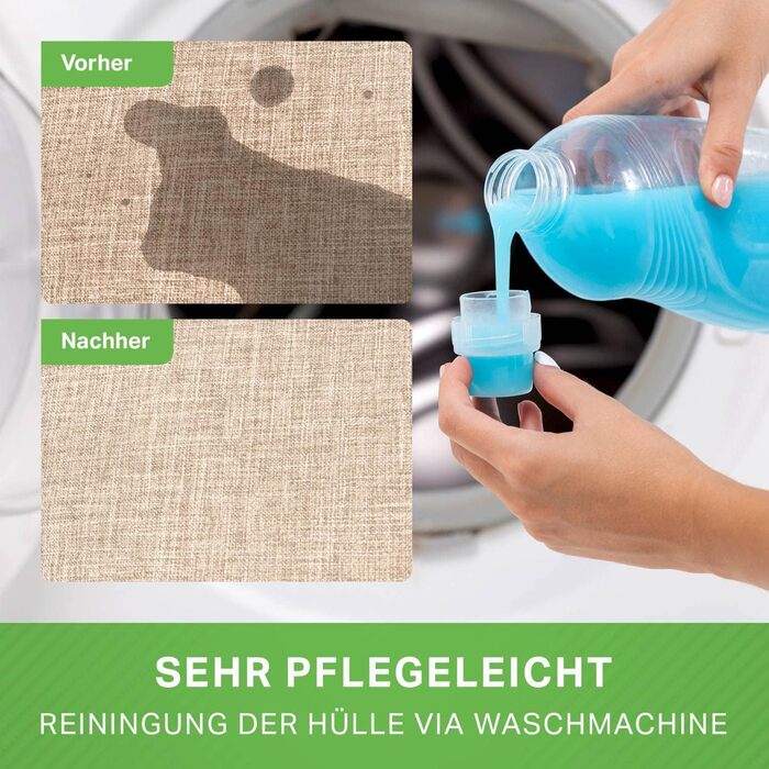 Табурет-мішок з квасолі Green Bean, домашній лляний, круглий, 45x25 см, з наповнювачем з EPS-бісеру - Пуф-підставка для ніг для квасолі-мішків - Подушка на підлогу для дітей та дорослих - Подушка на сидіння табурета Sand - Піщано-кремовий