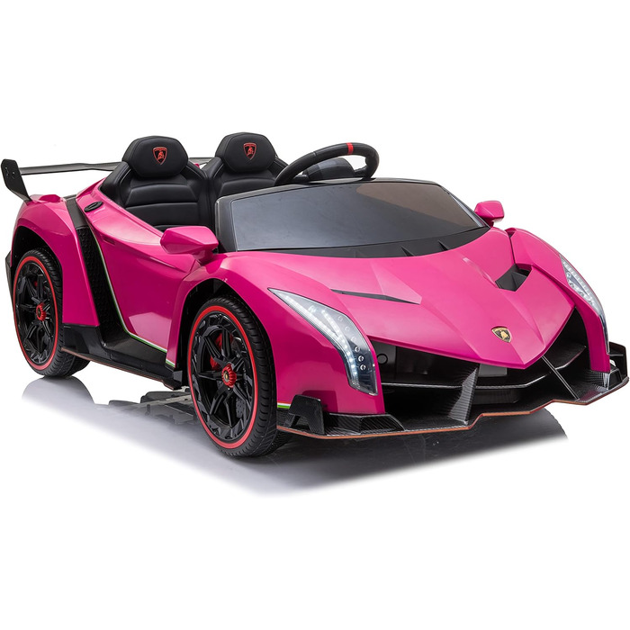 Дитячий електромобіль FINOOS Lambo Veneno 24V електромобіль для дітей 2-місний, гумові шини 4X4, шкіряне сидіння, з пультом дистан