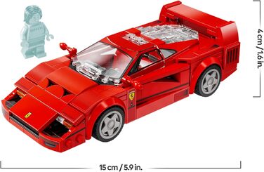 Суперкар Ferrari F40, Ігровий набір із збірною іграшковою машинкою та мініфігуркою водія, Колекційний набір для дітей, Подарунок для хлопчиків та дівчаток 76934