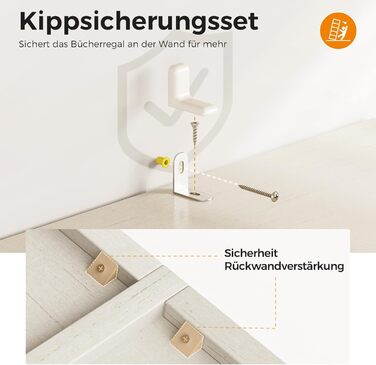 Ярусна книжкова полиця Coleshome з дверцятами та шафою, стояча полиця з шухлядами для зберігання та демонстрації для дому, офісу, вітальні, спальні, біла, 48x24x164,2, 5-