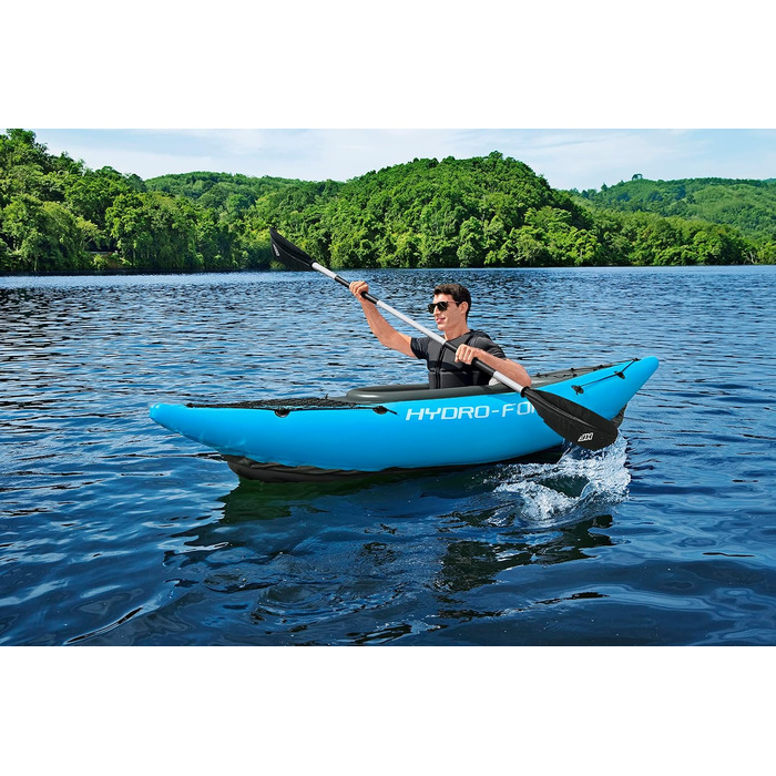Надувний каяк на 1 особу з ручним насосом, веслом, сумкою для перенесення, синій, Single Cove Champion 2023