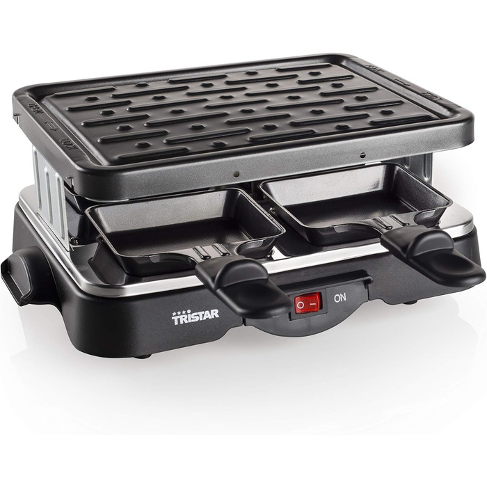 Гриль раклет Tristar до 4 осіб, 4 сковороди, 500 Вт, RA-2949