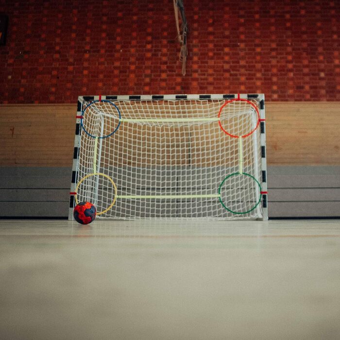 Стінка для футбольних воріт з еспандерами для професійних та ефективних тренувань / Набір для техніки ударів по воротах / Футбольні тренування (футбольні ворота - еспандери) Гандбольні ворота - кільця Ø50см