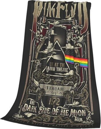 Флісова ковдра Pink Rainbow Floyd, легка, ультрам&39яка ковдра з мікрофібри для дивана, кушетки, ліжка, кемпінгу, подорожей суперм&39яка, затишна ковдра з мікрофібри, 203,2 x 152,4 см (як на фото 80&39x60&39)