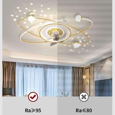 Стельовий світлодіодний світильник PAZWAHF 120 Вт, стельовий вентилятор зі світлодіодним підсвічуванням, регульованою швидкістю ві