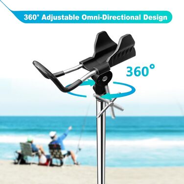 Тримач для вудки, багатофункціональний тримач для вудки з нержавіючої сталі, регульований на 360 та знімний, зручний для перенесення, подарунок для чоловіків, День батька, день народження (2 шт.)