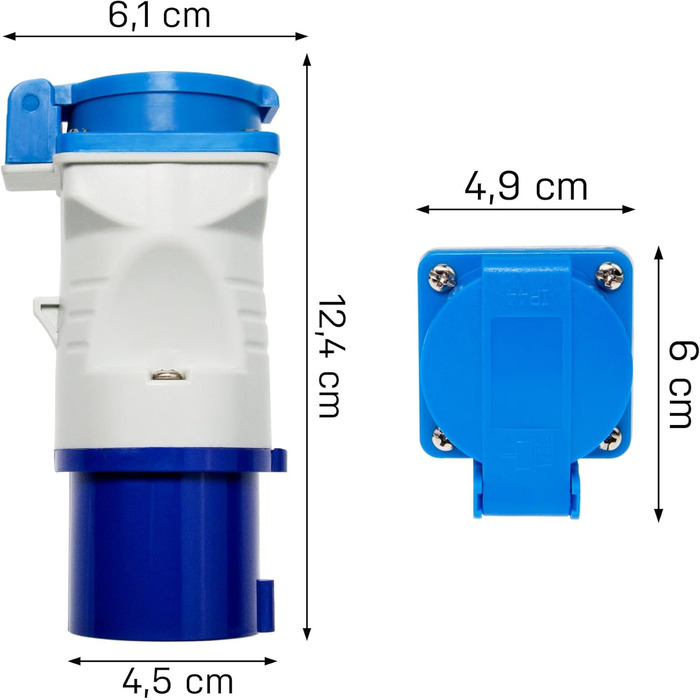 Кратний адаптер CEE на Schuko, 230 В 16 А для кемпінгу та автофургонів, 3-