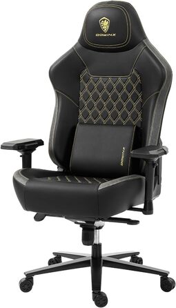 Ігрове крісло Dowinx, офісне крісло, вантажопідйомність 200 кг, ергономічне крісло для керівника з 4D-підлокітниками та масажною поперековою опорою, регульована висота для геймерів та кіберспорту, чорне
