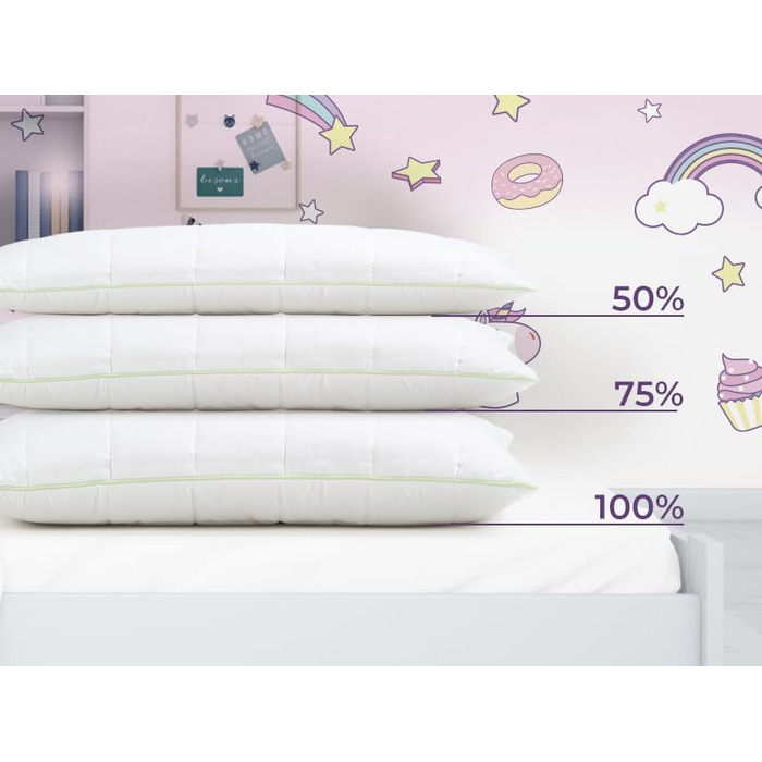 Дитяча подушка Vitapur 40x60 з піни з пам'яттю - Ергономічна дитяча подушка для спокійного сну - Гіпоалергенна подушка для алергік