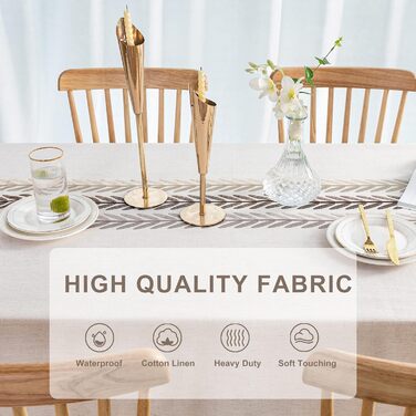 Миється Водонепроникна Скатертина Бавовняна Прямокутна Скатертина Елегантна скатертина з льону 140х180 см для домашньої кухні Обід