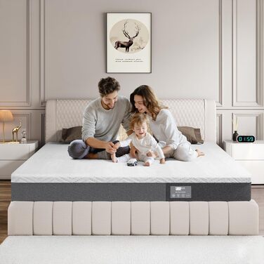 Матрац BedStory 90x200 см, висота 18 см, 7-зонний матрац з піни з ефектом пам&39яті, середньої жорсткості з підтримкою, полегшення болю в спині, антиалергенний, знімний тканинний чохол (90x200x18 см) 18 см 90 x 200 см