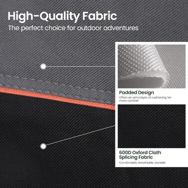 Складане крісло для кемпінгу HIGH POINT SPORTS, комплект з 2 шт. , витримує до 102 кг, крісло для кемпінгу, розкладне крісло з підсклянниками, розкладне рибальське крісло з підлокітниками, вуличне крісло, чорне