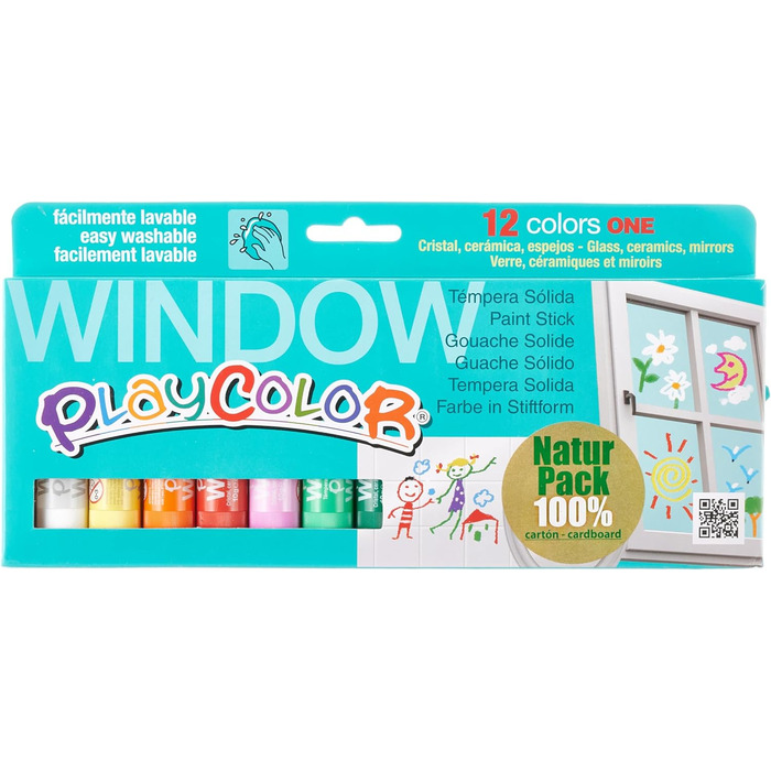 Коробка для олівців PlayColor 936010 12 однотонних темперних кольорів WINDOW ONE X12 MULTICOLOR 12 шт. (1 упаковка)