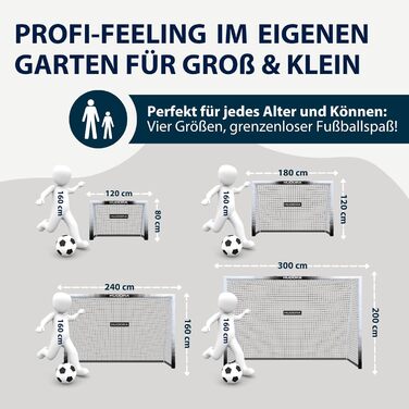 Футбольні ворота HUDORA Pro Tect Advanced Вуличні футбольні ворота з сіткою та всепогодним чохлом для дітей/дорослих Легке складання в саду Стінка воріт із застібками-блискавками та липучками, білі, 180 x 120 см