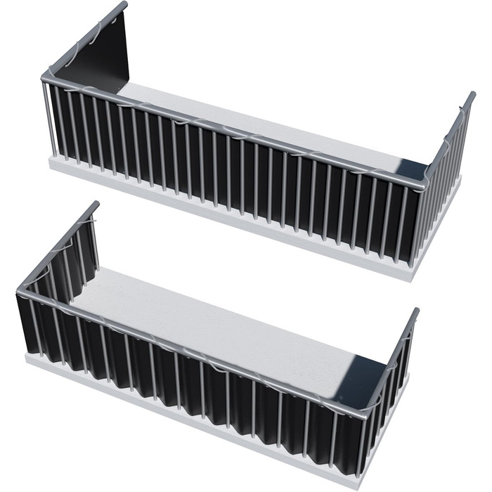 Всепогодна ширма для балкону, садова ширма для забезпечення конфіденційності, садова перегородка, ширма для тераси, вітрозахисна, брезент з люверсами для балконних поручнів, ширма для огорожі, обрамлення балкону - біло-сіра в смужку, 75 см сірого кольору 