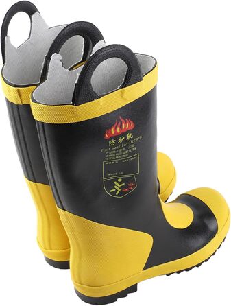 Високі аварійно-рятувальні чоботи, термостійка ізоляція, нековзні гумові вогнестійкі чоботи, легкі та дихаючі. Гарна теплоізоляція забезпечує комфорт. Розмір 42.