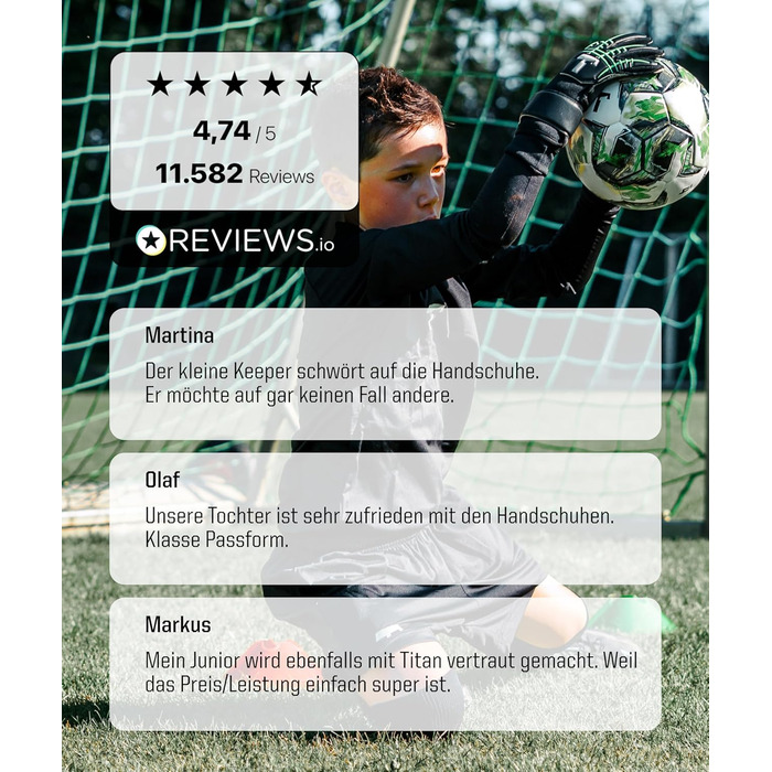 Воротарські рукавички T1TAN Beast Junior для дітей, розмір 4-6, вік 5-11 років, 3 мм Gorilla Grip, хлопчачі воротарські рукавички, високі, велика поверхня для лову, дихаючі, розмір 5 (8-9 років), Fluo Beast Junior 3.0