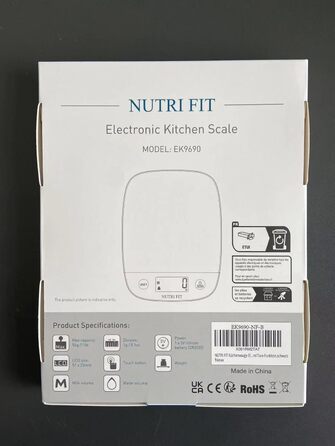 Цифрові кухонні ваги NUTRI FIT, ультратонкі, електронні багатофункціональні кухонні ваги, великий дисплей, пластикова платформа, 5