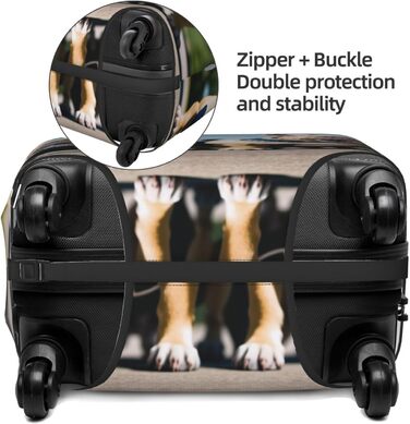 Чохол для валізи Французький бульдог, міцний захист для багажу, підходить для валіз розміром 45,7 - 81,3 см, розмір XL, Чорний, X-Large