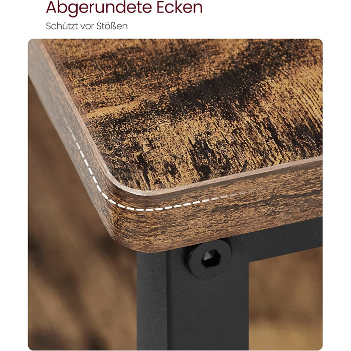 Кухонна полиця VASAGLE з великою стільницею, 3-рівнева полиця для мікрохвильової печі, сталева рама, 60 x 120 x 90 см, промисловий колір, легке складання, вінтажний коричнево-чорний колір KKI01BX Вінтажний коричневий чорний