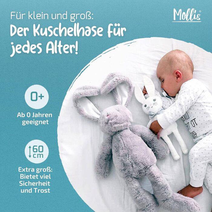 М'яка іграшка Mollis Кролик, 60 см, плюш