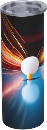 Кухоль з прямою трубочкою, 590 мл, настільний теніс, з принтом, дорожній кухоль, підходить для кемпінгу, офісу та дому