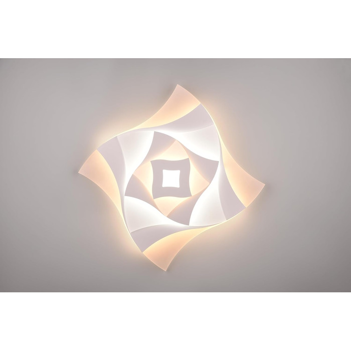 Стеля LED-світильник Trio Leuchten Akita 647110131, матовий білий метал, акрил, 56 Вт LED, з пультом, диммер, зміна кольорів