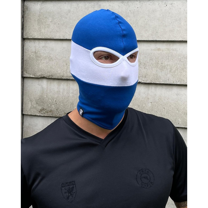 Балаклава PGWEAR у синьо-білу смужку Маска-балаклава-шапка Ультрас Хулігани