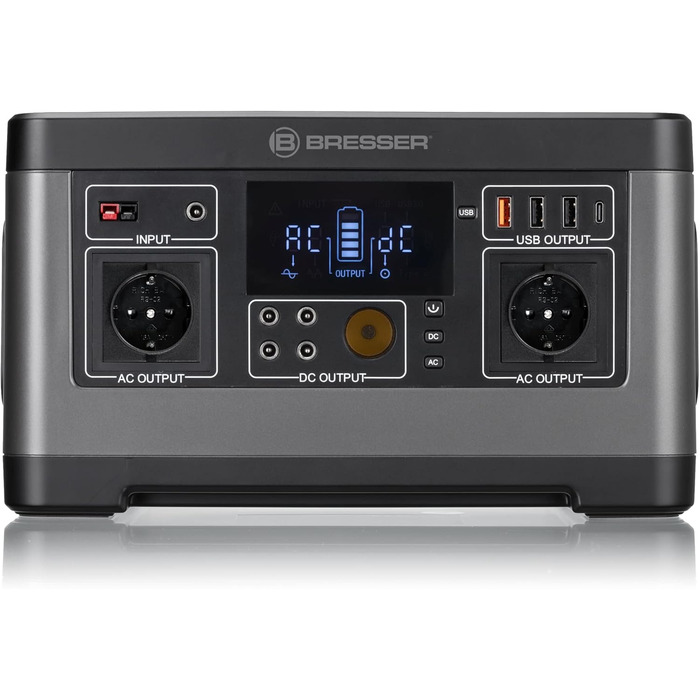 Мобільна електростанція Bresser потужністю 500 Вт для телескопів або інших електронних пристроїв з 3 шт. USB A, USB C, 4 x 12 В по