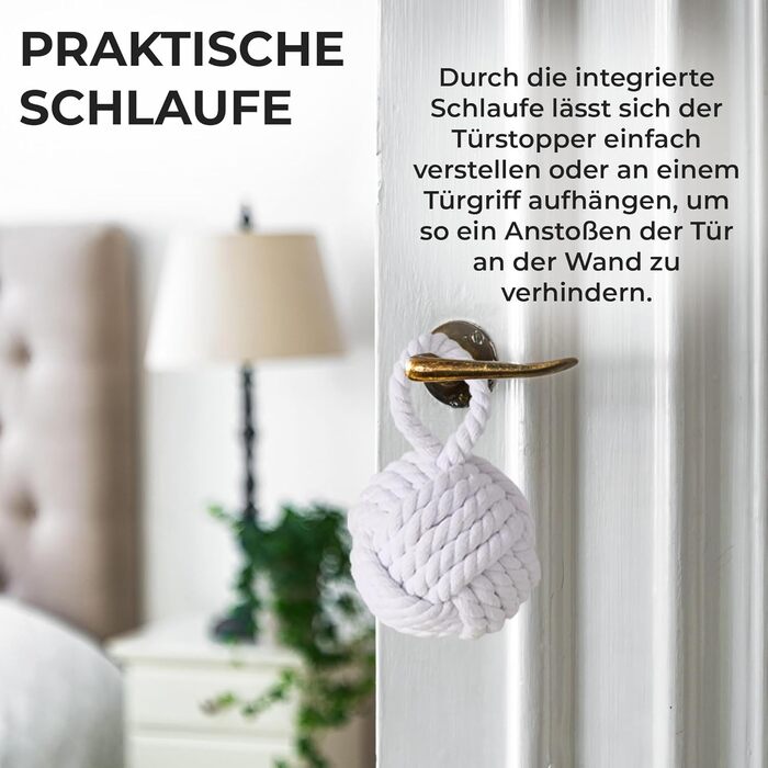 Набір з 2 декоративних дверних заглушок джут сірий і білий дверний тримач віконний буфер підлоговий заглушка джут B 2035145, 999