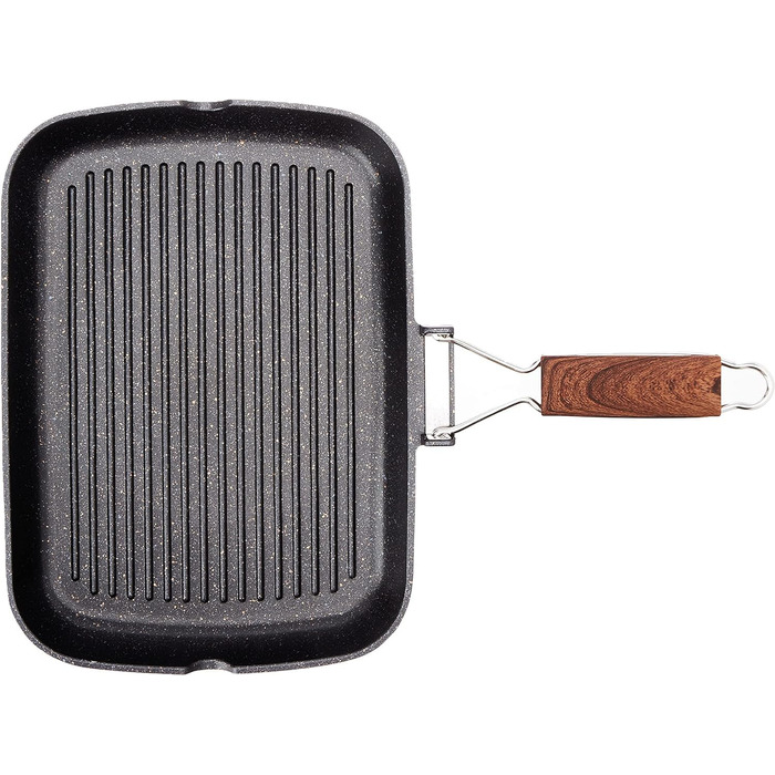 МИ ГОТУЄМО Титанова індукційна сковорода-гриль Ecochef, смугаста, 34 x 24 см, 5 шарів, Quantanium, Екологічно чиста, Без PFOA, Ков