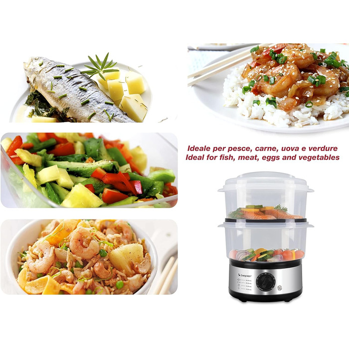 Багатофункціональний відпарювач 5 л, компактний акумулятор, таймер на 60 хвилин, потужність 400-500 Вт, - сріблястий і чорний 5 літрів