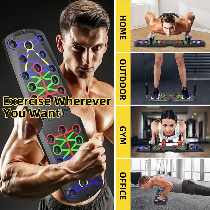 Дошка для віджимання, 26-в-1 багатофункціональна дошка для віджимання, тренажери для домашнього використання, система фітнес-підлога, вправи для м&39язів грудей, професійне обладнання для спалювання жиру для чоловіків, дошка 26 в 1