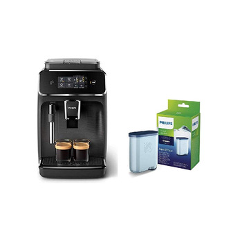 Кавомашина Philips EP2220/10 SensorTouch, чорна/чорна щіткова фільтр для води AquaClean CA6903/10, 2 види кавових напоїв