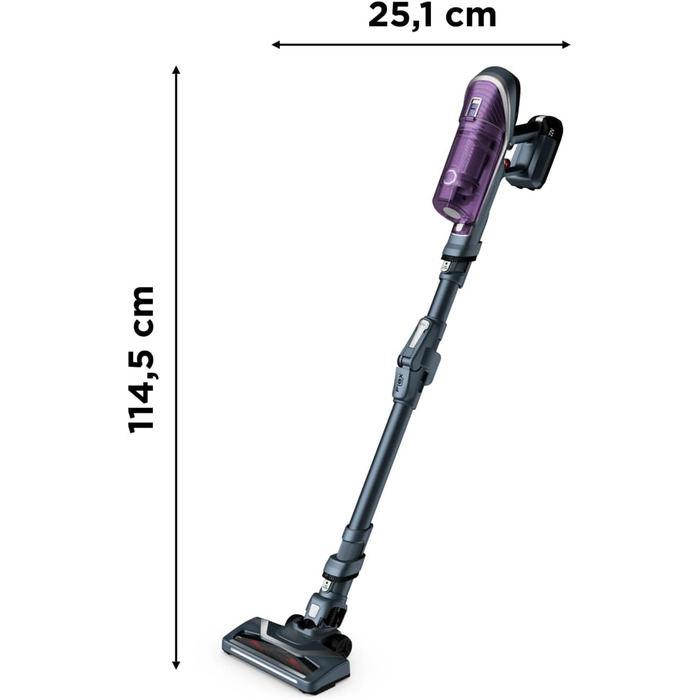 Акумуляторний пилосос, фільтр для алергіків, гнучке з'єднання, час роботи від акумулятора до 45 хв, щілинна насадка, насадка для о